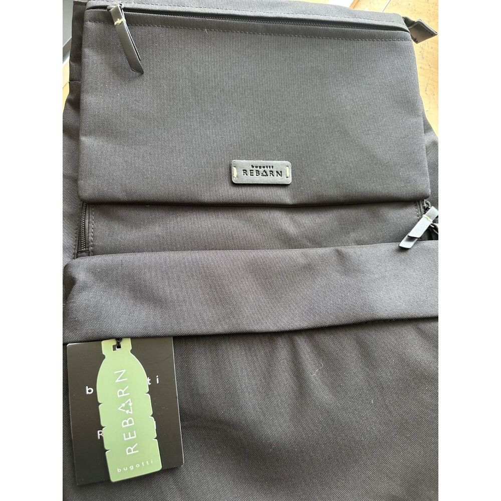 Bugatti Reborn Backpack Black RFID Laptop Travel Backpack NWT Recycled Material